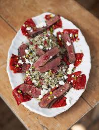 Griddled Steak Peppers Herby Jewelled Tabbouleh Rice The Happy Foodie Recipe Recipes Stuffed Peppers Beef Recipes