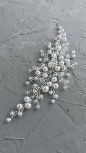 Bridal Pearl Jewelry Set Long Pearl Headpiece And Branch Earrings Wedding Silver Hair Piece Video In 2020 Pearl Bridal Headband Pearl Bridal Jewelry Pearl Jewelry Sets