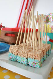 Rice Krispie Treat Pops At A Circus Party Circus Ricekrispiepops Circus Birthday Party Circus Party Carnival Birthday Parties