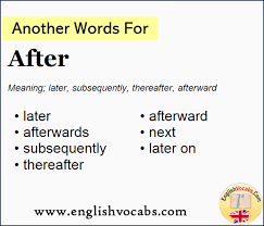 Another, other, the other, others, the others. Another Word For After What Is Another Word After English Vocabs