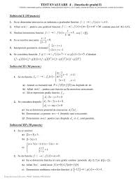 For all functions of the form f(x) = ax2 + bx + c, which is true when b = 0? 6 Test Evaluare Functia Gradul I