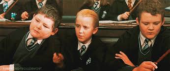 This draco and slytherin photo contains business suit, suit, suit of clothes, and judge advocate. Laury Malfoy So We Should Have Goyle In Our Mirror Of Erised