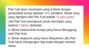 Pak arkan meminjam uang di bank sebesar rp10.000.000,00 dengan bunga sebesar 12% per tahun. Artimetika Sosial Mat Kelas 7 Akb 6 2 No 3 Youtube