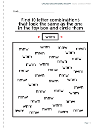 Visual Perceptual Activity Worksheets Chicago Occupational Therapy Visual Perceptual Activities Vision Therapy Activities Occupational Therapy Schools