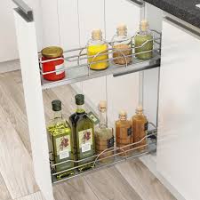 The base mount design makes the operation very stable and smooth with soft close runners. Rev A Shelf Two Tier Pull Out Basket For 150mm Cabinet Bunnings Australia