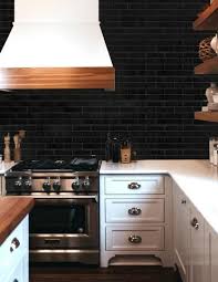 Liberty Thin Brick Tile Black Tiles Kitchen Black Backsplash Kitchen Tiles