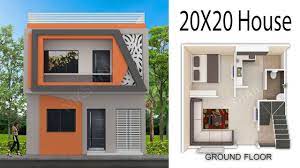 20x20 House Design 400 Sqft House With 3d Elevation By Nikshail20x20 House Plan 400 Sqft Village House Design Small House Design Kerala Two Story House Design