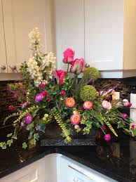 Beautiful European Garden Spring Garden Ranuculus Pink Tulips Silk Spring Arrangement European Garden Garden Styles Floral