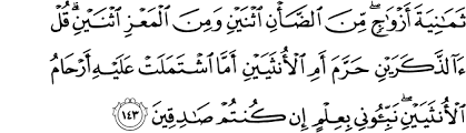 Verse no 103 of 165 arabic text, urdu and english translation from kanzul iman. Tafsir Surah Al An Am Ayat 143 144 Celik Tafsir