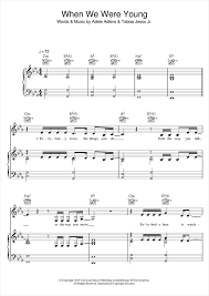 And producer ariel rechtshaid on the '70s styled shimmery disco ballad when we were young, the second single from her album 25. Adele When We Were Young Sheet Music Pdf Notes Chords Pop Score Ukulele Download Printable Sku 164761