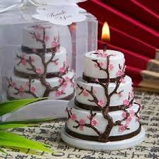 Cherry Blossom Design Cake Candle Favor Cherry Blossom Cake Wedding Cake Candle Cherry Blossom Wedding Cake