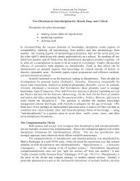 PDF) New Directions in Interdisciplinarity: Broad, Deep, and Critical