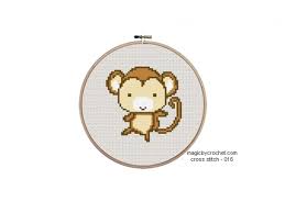 Annie's digital offers animal quilt patterns for crib quilts, wall hangings and bed quilts featuring cuddly teddy bears, bunnies, puppies, elephants and more. Baby Monkey Cross Stitch Chart Pattern Pdf Instant Download No 017 C2c Crochet Graph