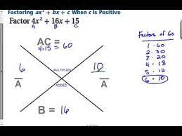 Factoring methods updated april 2020. Factoring Using The X Method Part 1 Youtube