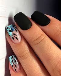 Short Black Acrylic Nails With Glitter Kurze Schwarze Nagel Acryl Mit Glitzer Blatter Nagel Design Acryl Blatter Design Glitzer Kurze Mit Na Short Acrylic Nails Best Acrylic Nails Gel Nails