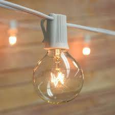 12 Ft 10 Socket Outdoor White Patio String Light Cord With G40 Clear Globe Bulbs E12 C7 Base On Sale Now String Lights At Paperlanternstore
