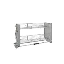 See more ideas about pull down shelf, kitchen storage, cabinets organization. Rev A Shelf 26 Lbs Capacity Pull Down Shelving System Gray And Chrome The Home Depot Canada