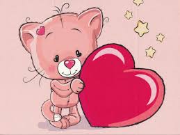 Joggingtyg Katt med hjärta rosa (40 x 50 cm)