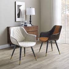 Volans Dining Chair Mid Century Modern Retro Leather Upholstered Accent Arm Chair Club Guest W Mid Century Dining Chairs Living Dining Room Living Room Bedroom