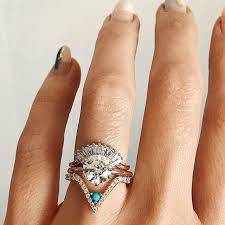 Pop Of Turquoise Turquoise And White Diamond Wedding Band Divine Triangle From Marrow Fine T Fashion Rings Custom Wedding Rings Vintage Engagement Rings
