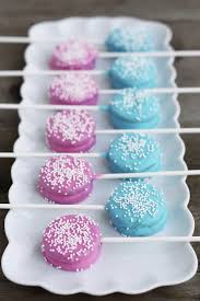 What's a gender reveal party without gender reveal games? Pink Blue Baby Shower Oreo Pops Lulu The Baker