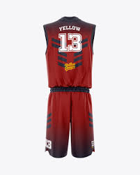 Download Basketball Uniform Mockup Back View In Apparel Mockups On Yellow Images Object Mockups