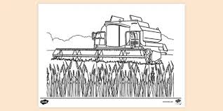 These tractor coloring pages are great for boys and girls of all ages. Free Combine Harvester Harvesting A Field Colouring Sheet