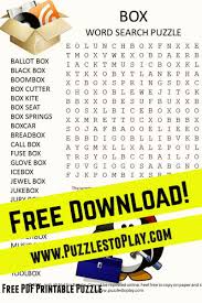 Box Word Search Puzzle Word Search Puzzle Word Search Puzzles Printables Free Printable Word Searches