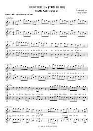 Hum Tere Bin Alto Tenor Sax Alto Sax Sheet Music Sheet Music Piano Sheet Music Free