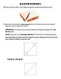 Triangle Congruence Proofs Using Sandwiches Triangle Algebra Projects Teaching Inspiration