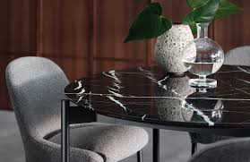 Colbert contemporary marble look top dining table fleur de lis living wayfair north. Eto Marble Round Dining Table Dining Tables Timber Veneer Round Marble Dining Table King Living