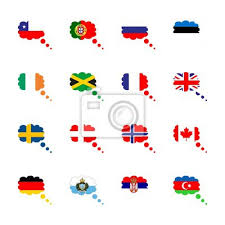 Drapeaux du monde et de l'information des pays. Icone Drapeau Avec Le Drapeau De Lallemagne Drapeau De La France Papier Peint Papiers Peints Art Conception Signer Myloview Fr