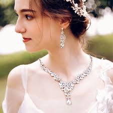 Collier Mariage Femme Strass Parure De Bijoux EVER FAITH