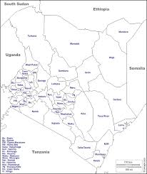 They coincide almost exactly with the districts of kenya as they were configured in ~1989. Kenya Free Map Free Blank Map Free Outline Map Free Base Map Boundaries Counties Names White