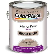 Colorplace Ready To Use Interior Paint Sahara Desert Sand 1 Gallon Satin Walmart Com Interior Paint Color Place Paint Grey Paint