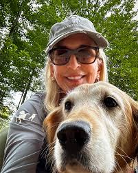 This beautiful 8-year-old Golden Retriever has been in the baby factory for  8 years. (She is having her last litter). She has been making all of the  golden doodle lovers puppies. She