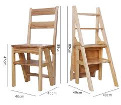 Solid Wood Folding Ladder Household Folding Stair Chair Full Solid Wood Ladder En 2020 Hacer Escalera De Madera Sillas Plegables De Madera Sillas Mesedoras De Madera