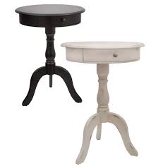 Free shipping on many items. Round Pedestal Accent Side Table With Drawer Antique White Plowhearth