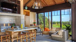 The soapstone countertop is 36″ high. 17 Stunning Covered Outdoor Kitchen Design Ideas