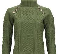 Military Button Sweater - Bronze Green - S / Bronze Green