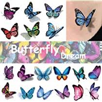 Butterfly is one of favorite tattoo ideas for women for its beautiful colors and symbolic meanings. Amazon Com Ooopsi Butterfly Tattoos For Kids Womens 110 Pcs 3d Tattoos Colorful Body Art Temporary Tattoos Butterfly Party Favors Beauty