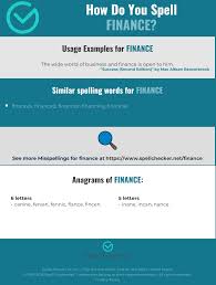 Correct Spelling For Finance Infographic Spellchecker Net