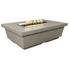 Rectangular gas fire pit table has a steel frame construction in black and wicker sides in natural brown color. Contempo Gas Fire Pit Table Rectangle Woodland Direct