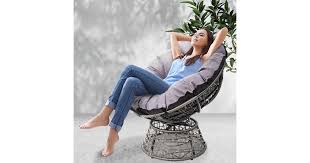 Home improvements outdoor papasan lounge chair with cushions patio. Gardeon Outdoor Furniture Papasan Swivel Chair Grey Kogan Com