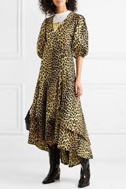 Leopard Print Leopard Print Cotton Poplin Wrap Dress Ganni Leopard Print Wrap Dress Poplin Wrap Dress Printed Wrap Dresses
