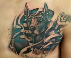 Silhouette anubis with ankh in hand tattoo design. 46 Classic Egyptian Tattoos Designs On Rib