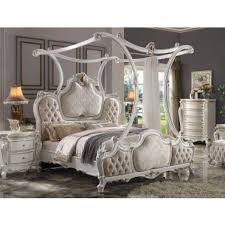 Traditional poster bedroom furniture set metal canopy. Alexandra Traditional Style Canopy Bed