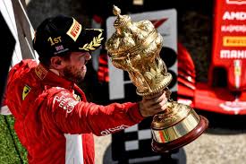 And vettel had to make a late pass to secure victory. Nice Shot Of Sebastian Vettel With His Win Trophy On The Podium Sebastian Ferrari Trophy