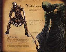 Demon's Souls Collector's Artbook: Grim Reaper and Dregling Designs :  r/demonssouls