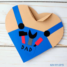 Use a hole punch to make confetti pieces out of tissue paper, pour 'em into a pretty gauze bag and tape 'em to. Father S Day Handy Dad Heart Card Kids Can Make For Dad Or Grandpa